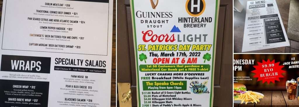 McGeorge’s Pub menu 2